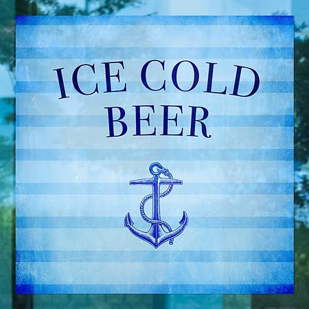Cgsignlab | בירה קרה -קרח -פסים לאטיים נצמד חלון | 5 x5